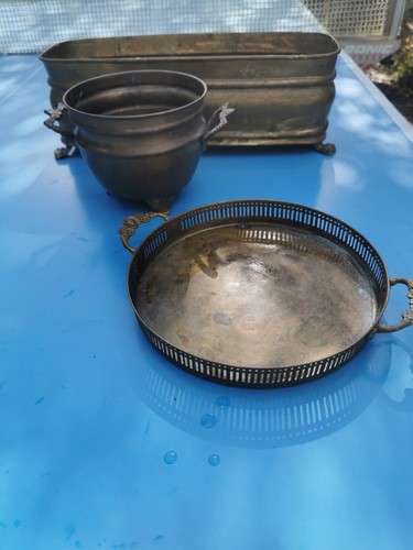 Altes messing set - •, messing-set