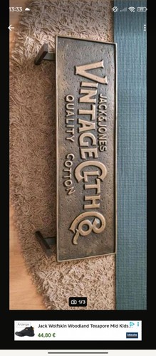 Vintage schild messing - messing, 53,5x16
