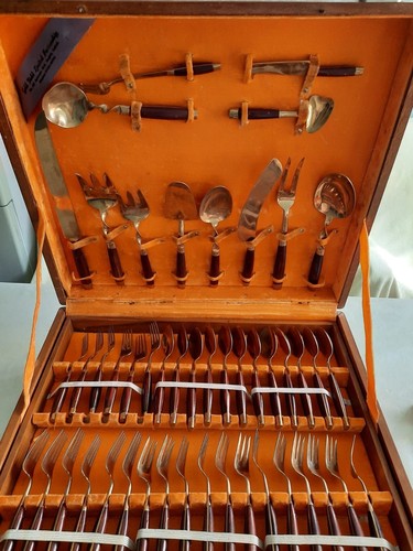 155 teilig messing besteck - messing,
