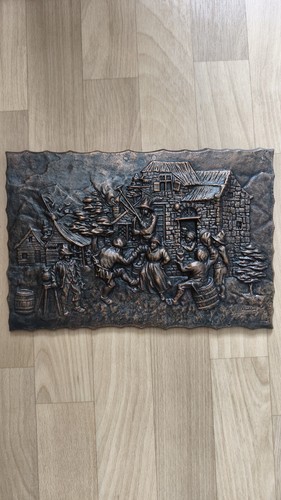Signiertes metall relief - metall,
