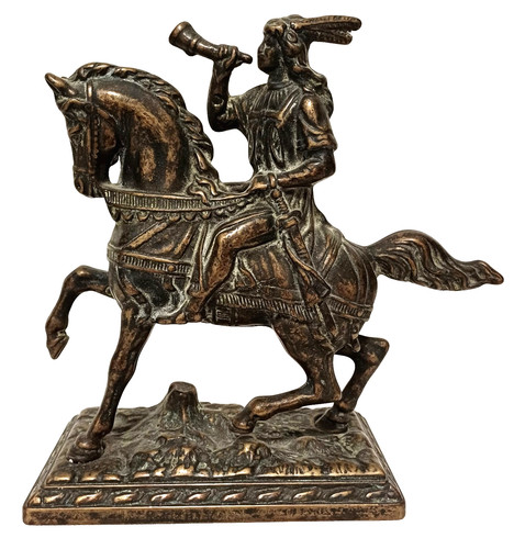 Vintage messing figur reiter - messing-figur,
