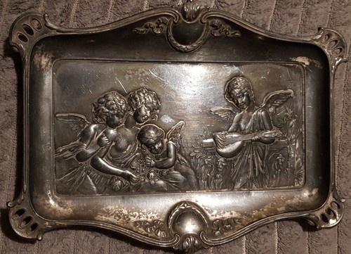 Altes jugendstil zinn relief - altes,