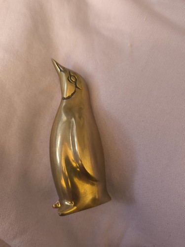 Messingfigur brass pinguin - messingfigur,