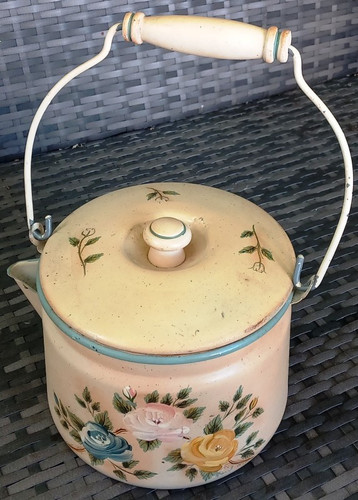 Vintage emaille teekessel - vintage,