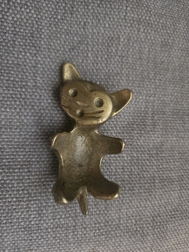 Vintage katzenfigur messing - katzenfigur,