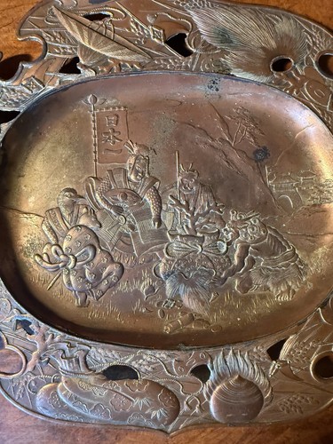Ovale zierschale aus metall - zierschale,