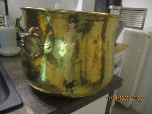 Großer vintage messing kübel - großer,